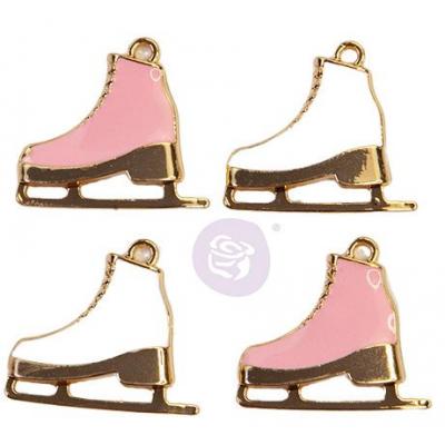 Prima Marketing Sugar Cookie Christmas Metal Charms - Skates